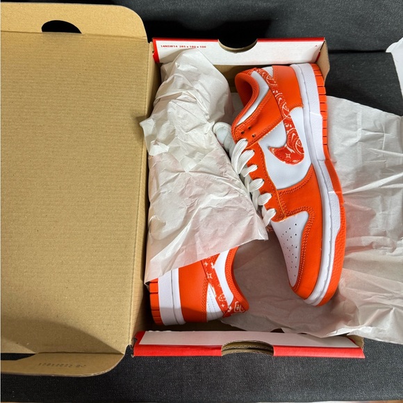 Nike - Dunk Low Orange Paisley Bandana Print - US 6.5 Women’s Sneakers - Picture 12 of 12